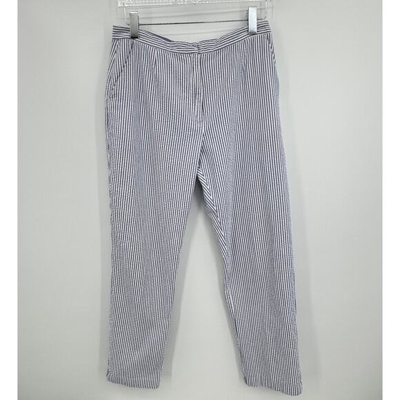 Tommy Hilfiger pants women's 14 ankle seersucker blue white stripe nautical - Picture 7 of 7